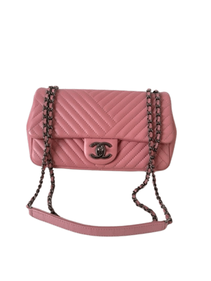 Chanel Rectangle chevron flap rosa - Luxury Confession
